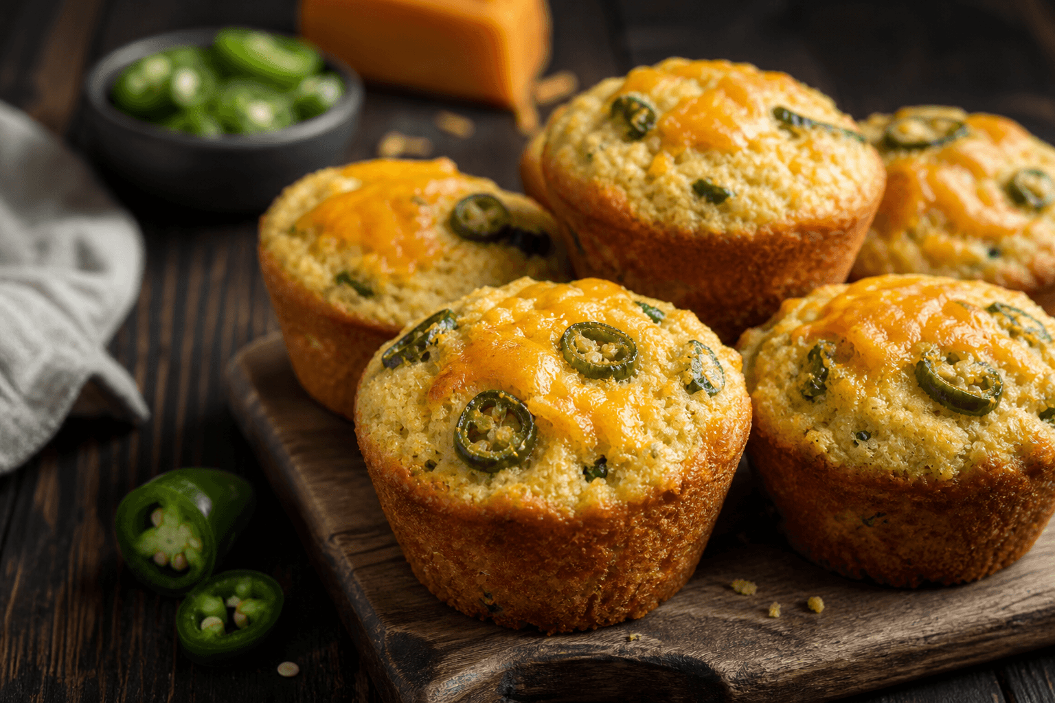 Jalapeño Cheddar Cornbread Muffins